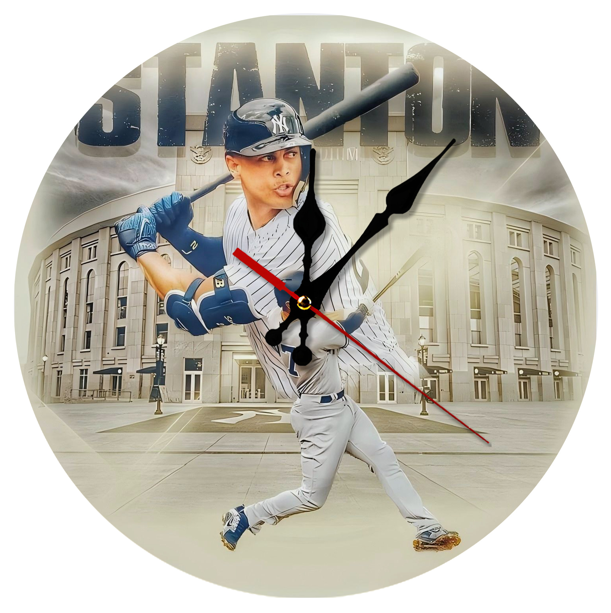 Giancarlo Stanton 45 Silent Round Wall Clock – Modern & Stylish DIY Design, Durable Wood Construction, Easy To Install – Perfect For Office, Bedroom, Living Room, And More